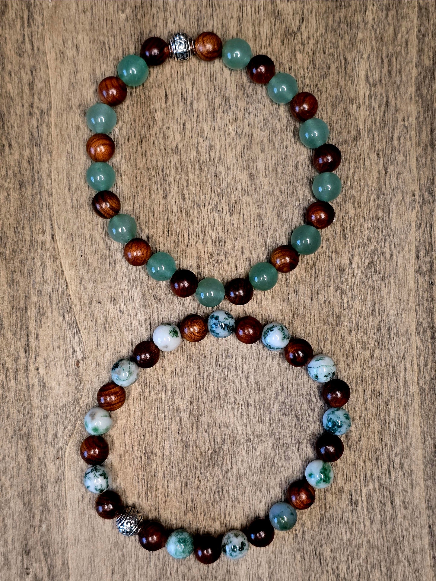 Green Aventurine & Tree Agate Bracelet Duo | Growth & Grounding