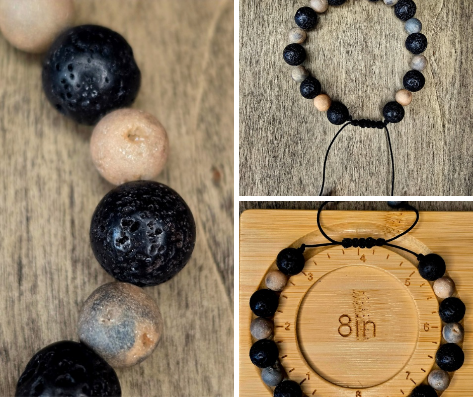 Agate & Lava Stone Bracelet | Grounding & Stability