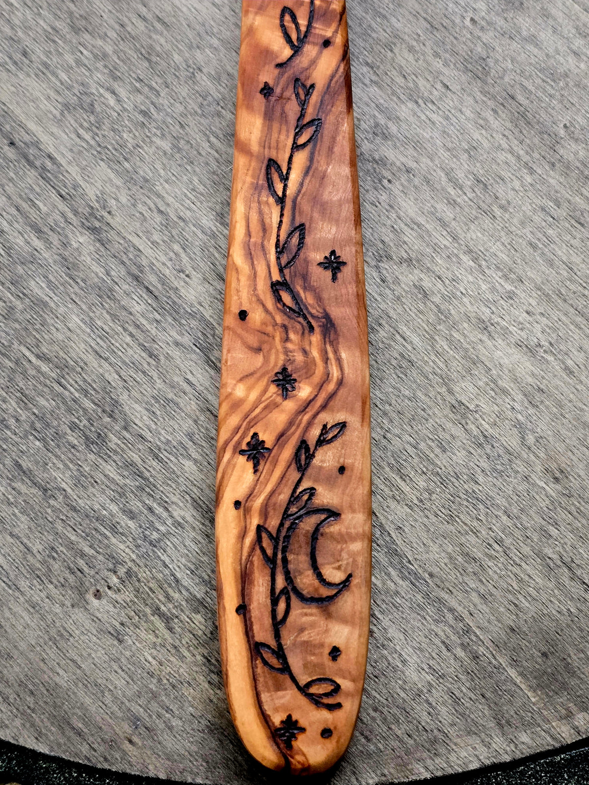Between Moon and Water Kitchen Witch Spoon | Olive Wood
