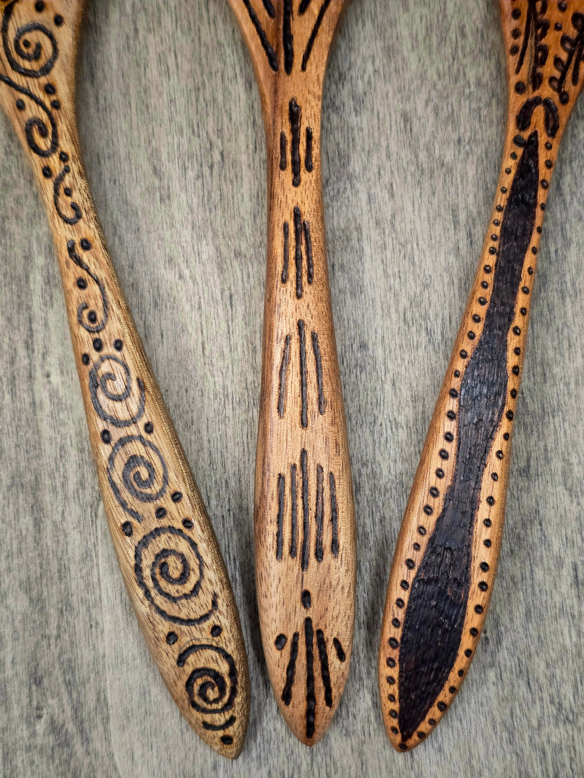 Ritual Spoon Set | Spiral Path, Pentacle, and Triple Moon