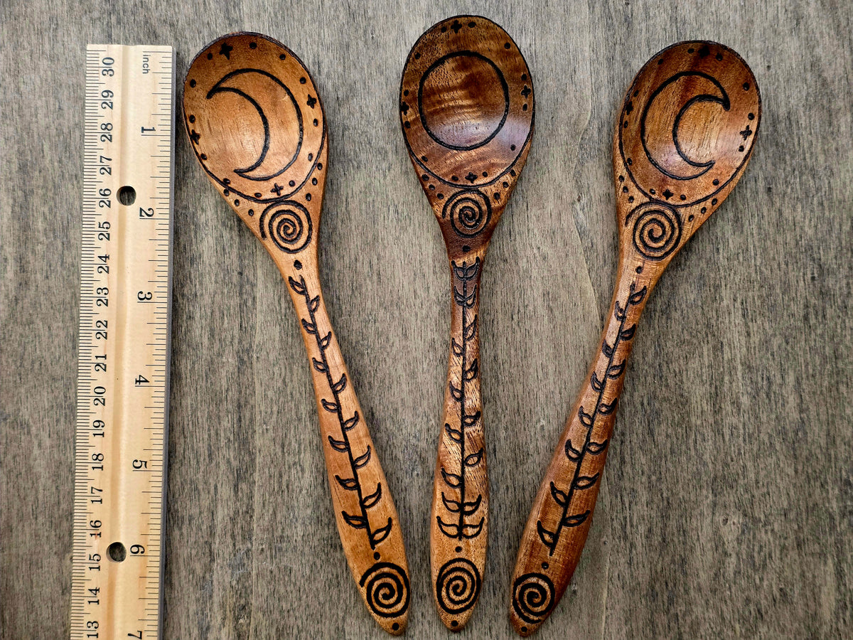 Triple Moon Ritual Spoon Set | Celestial Variant