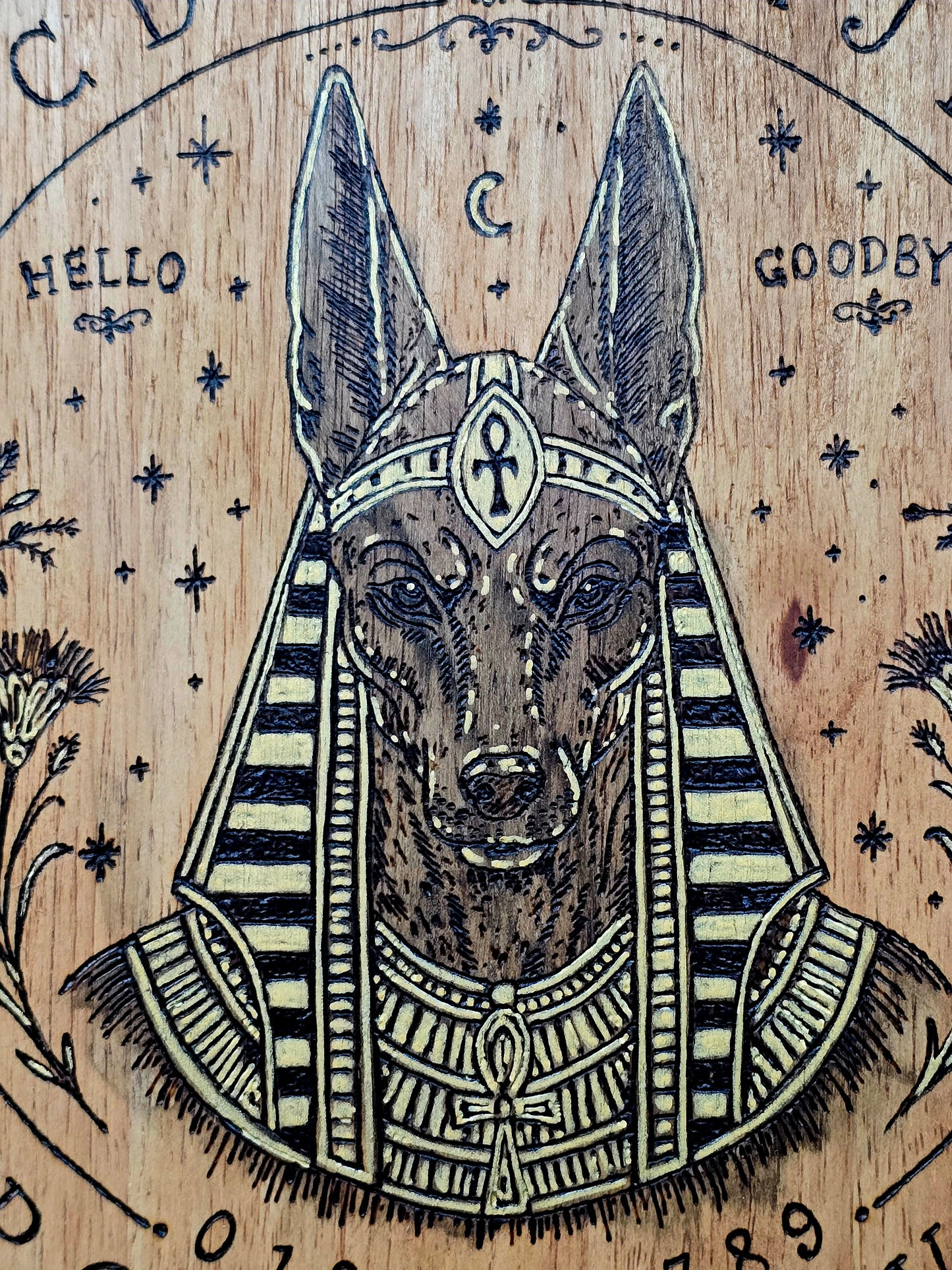 Anubis Pendulum Spirit Board | Handburned Divination Board