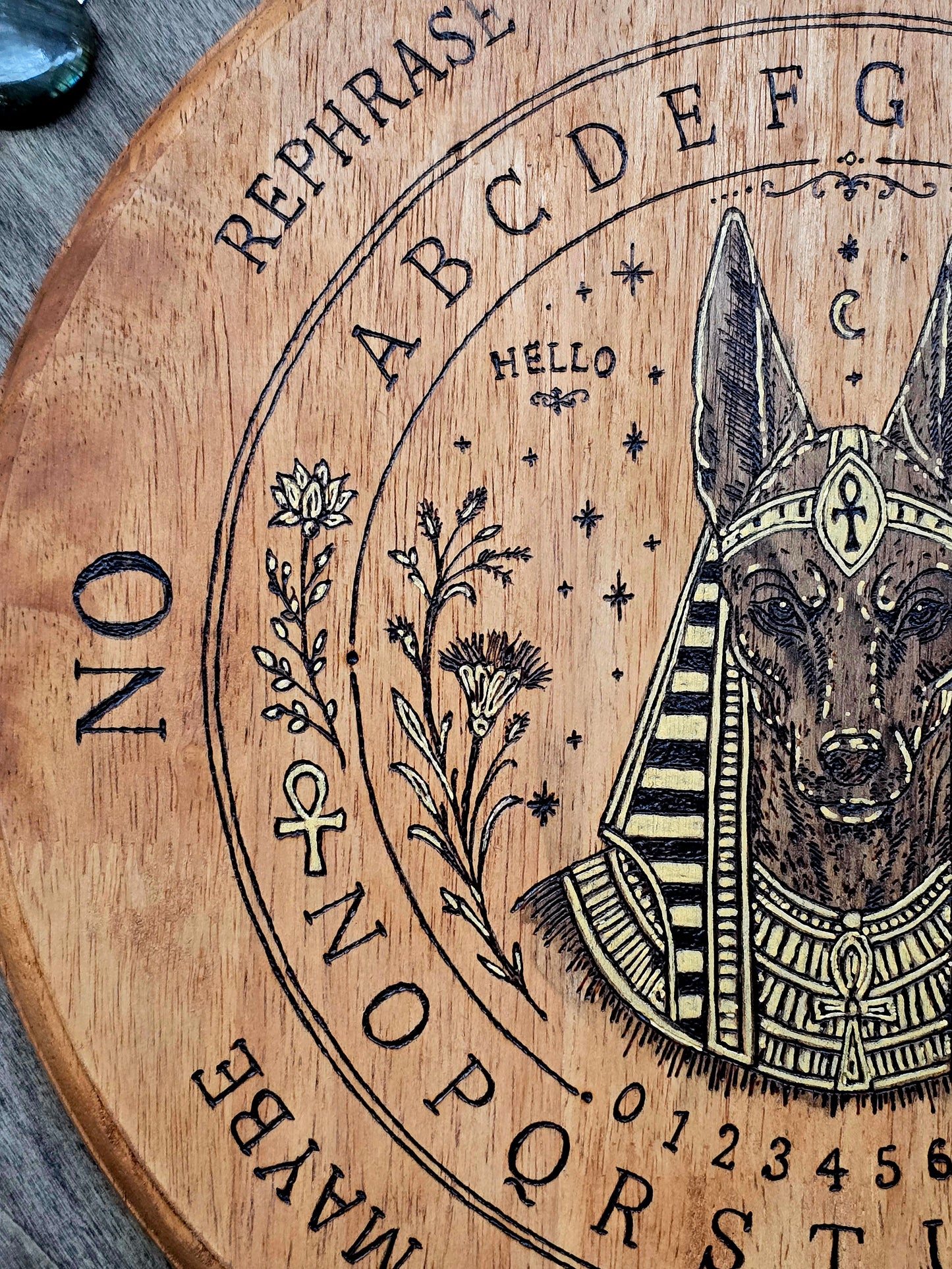 Anubis Pendulum Spirit Board | Handburned Divination Board