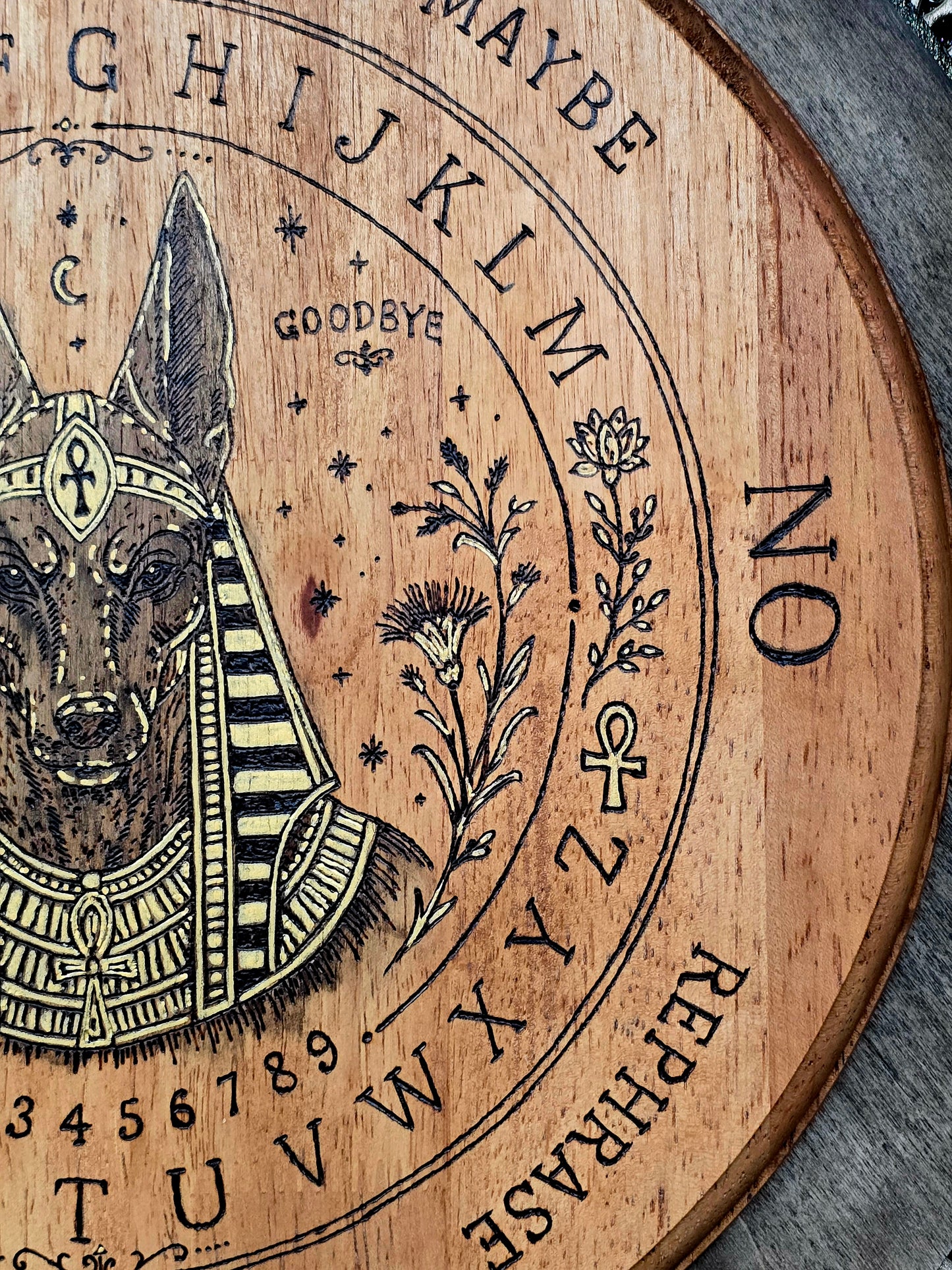 Anubis Pendulum Spirit Board | Handburned Divination Board