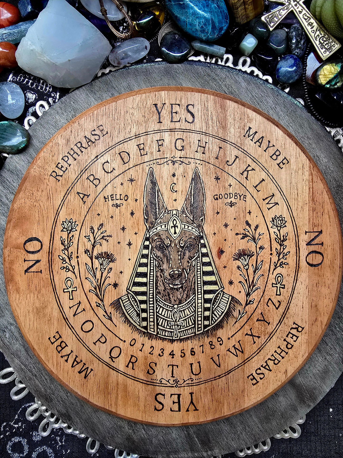 Anubis Pendulum Spirit Board | Handburned Divination Board