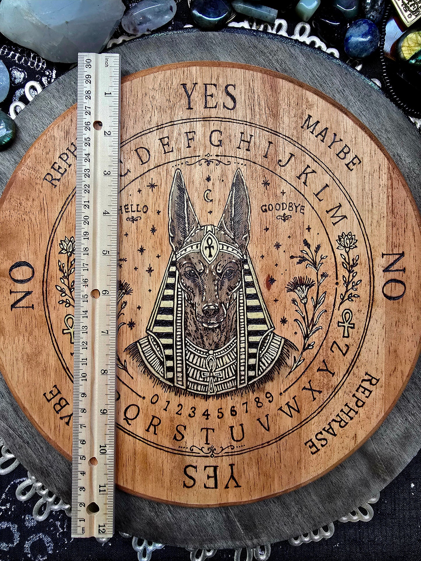 Anubis Pendulum Spirit Board | Handburned Divination Board