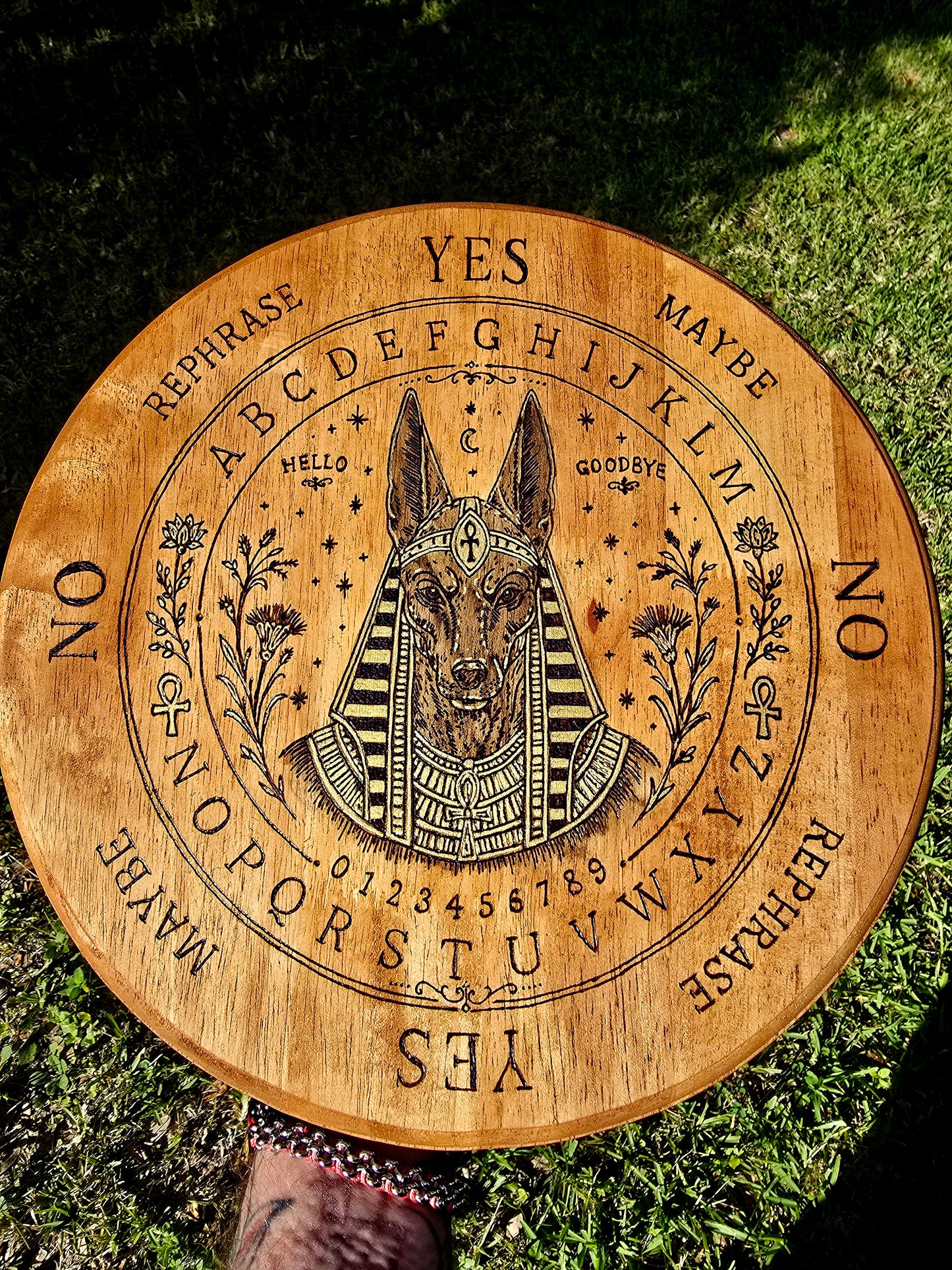 Anubis Pendulum Spirit Board | Handburned Divination Board