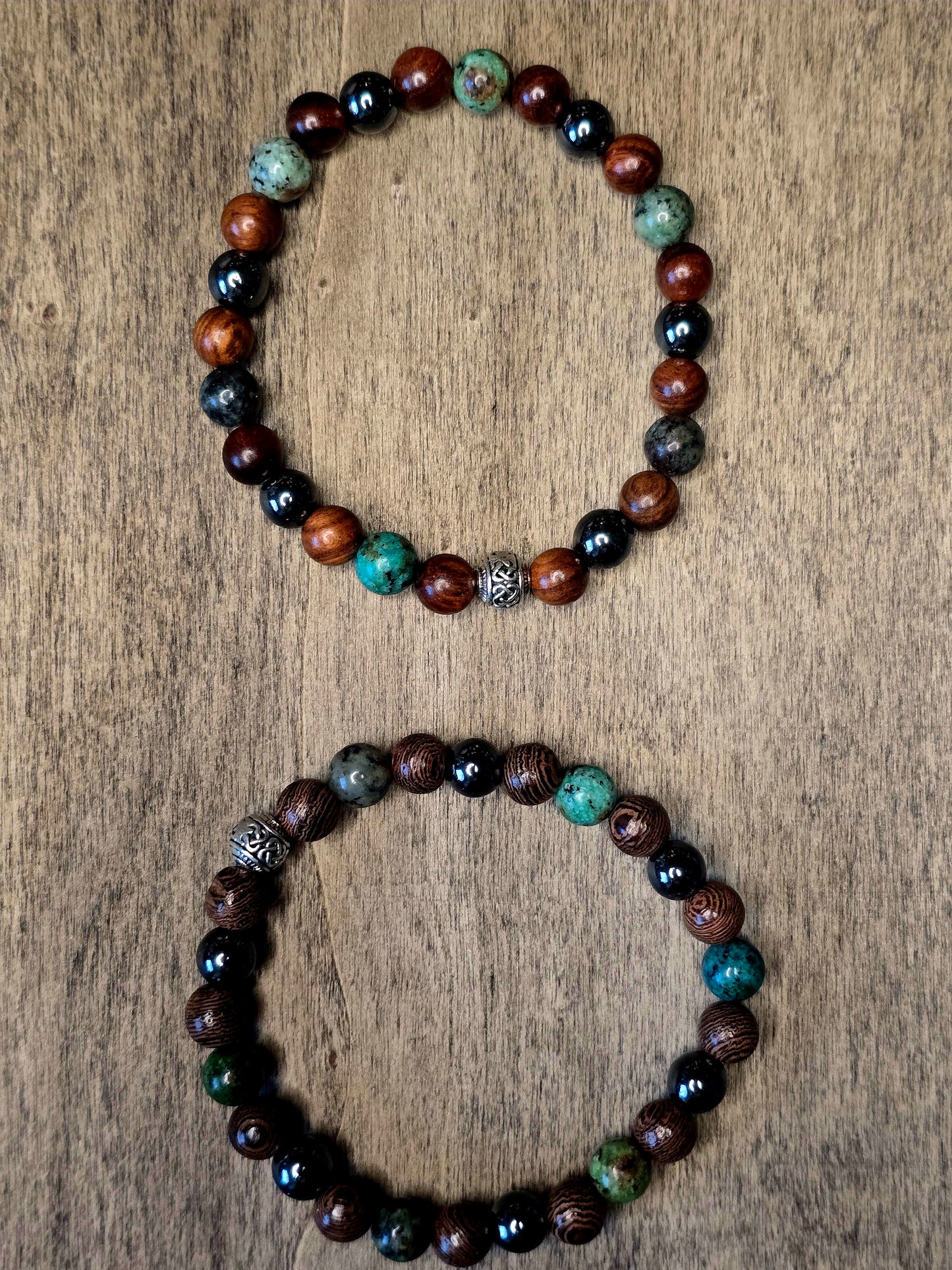 African Turquoise Jasper Bracelet Duo | Growth & Stability