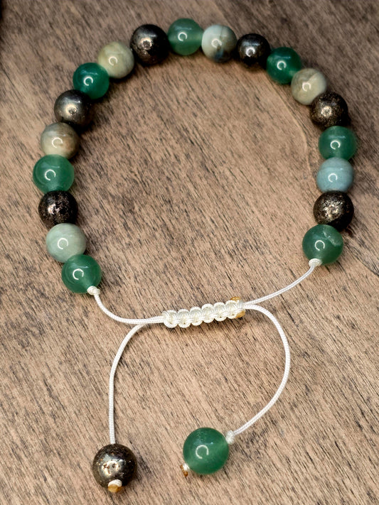 Green Aventurine & Pyrite Bracelet | Prosperity & Opportunity