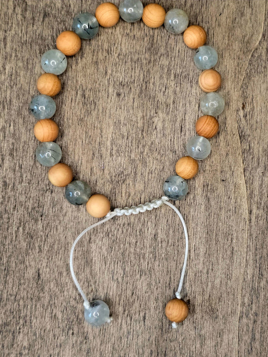 Prehnite & Thuja Wood Bracelet | Quiet Perception