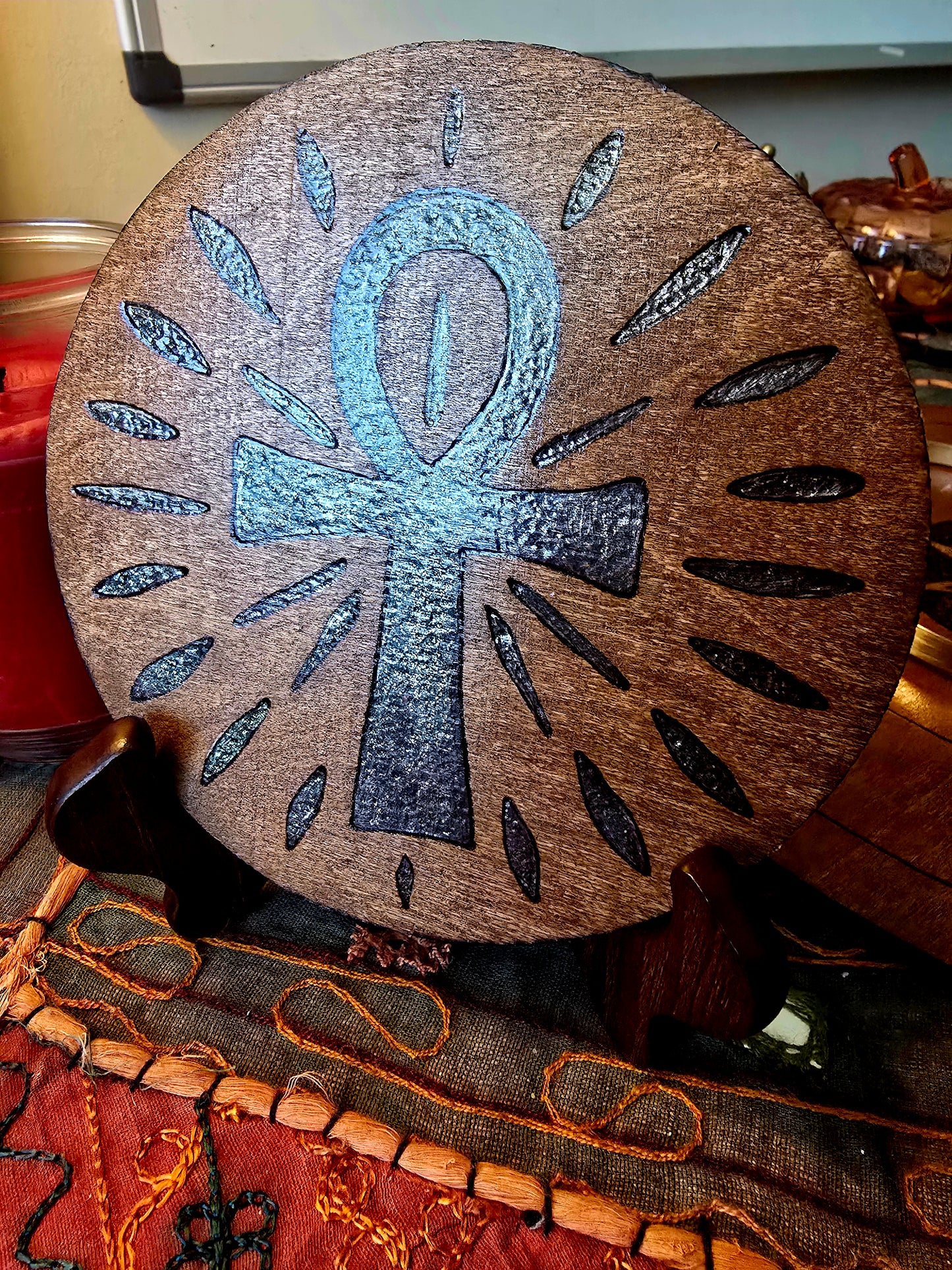 Reversible Altar Tile - Eye of Ra and Ankh