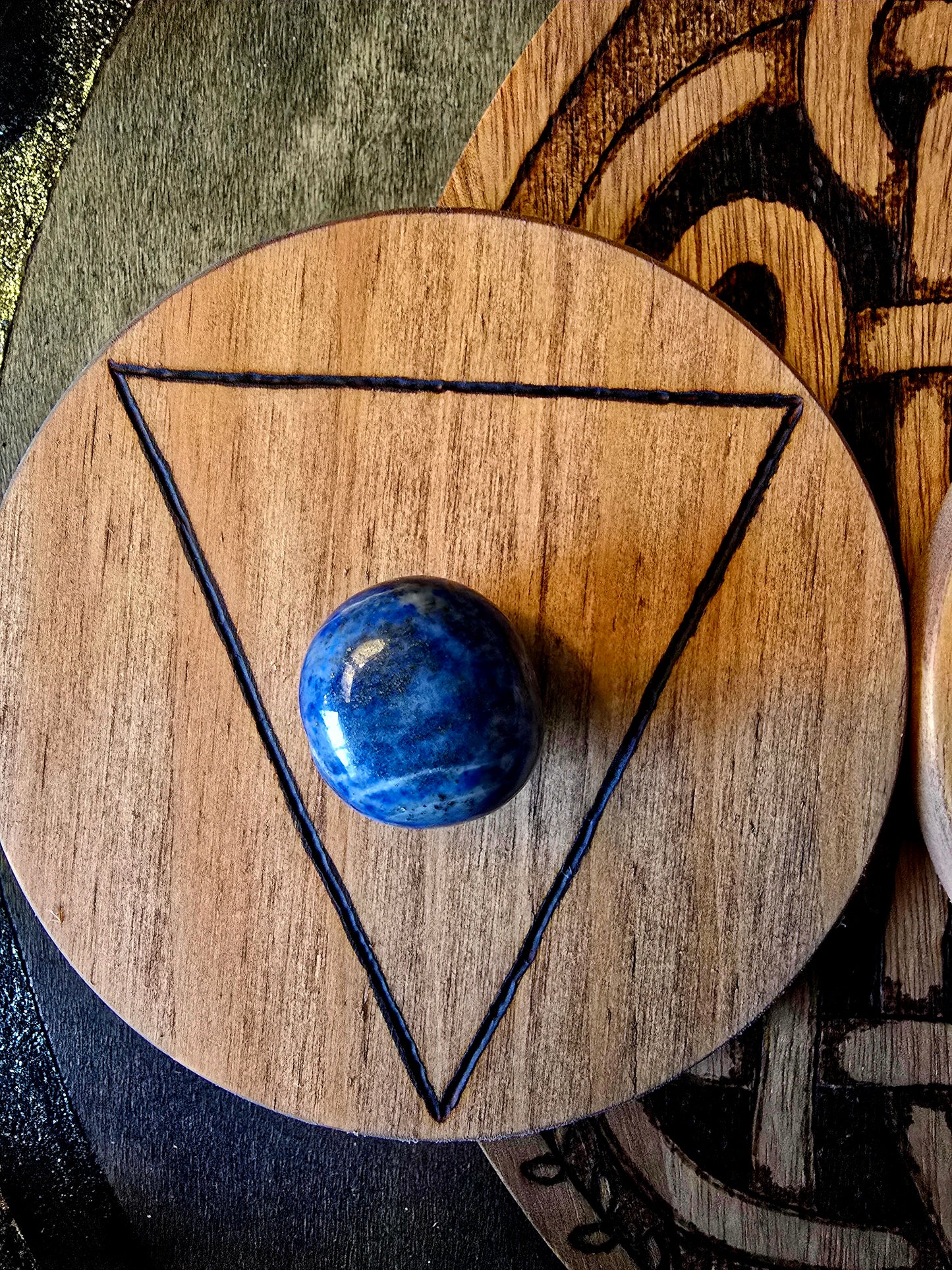 Five Element Altar Disc Set | Elemental Ritual Surfaces with Stones