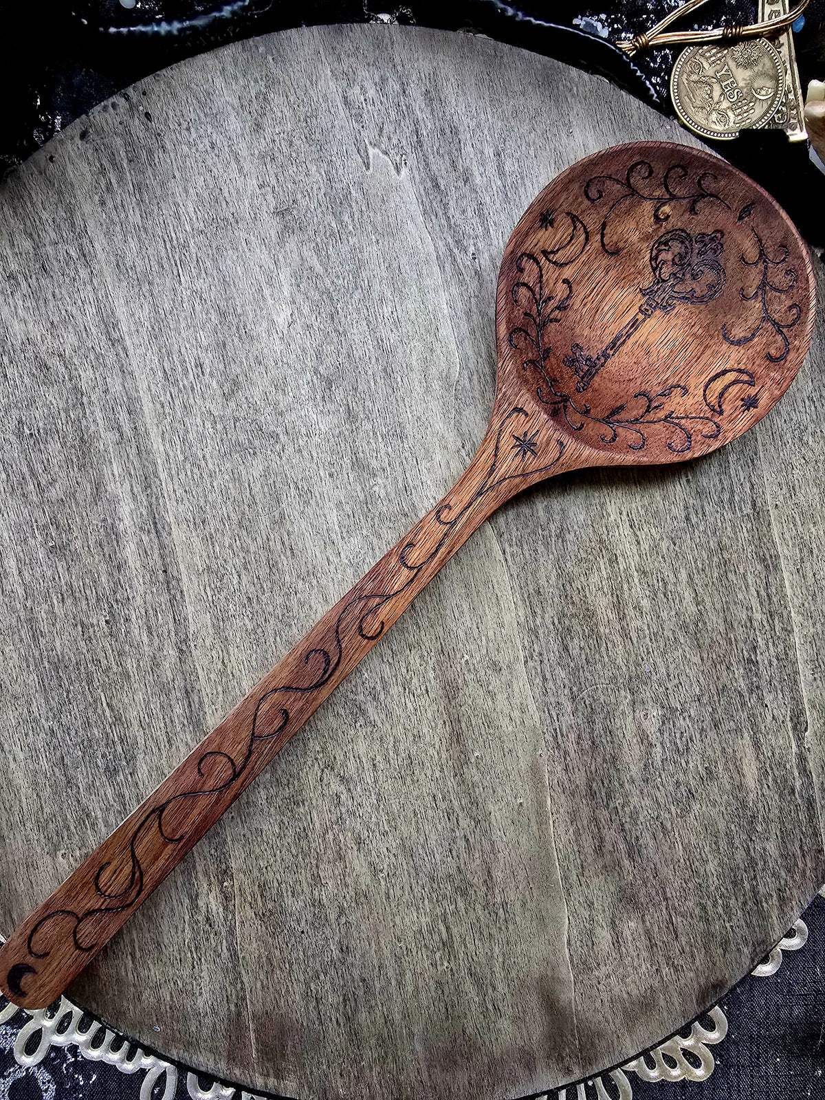 Hekate’s Key Kitchen Witch Spoon