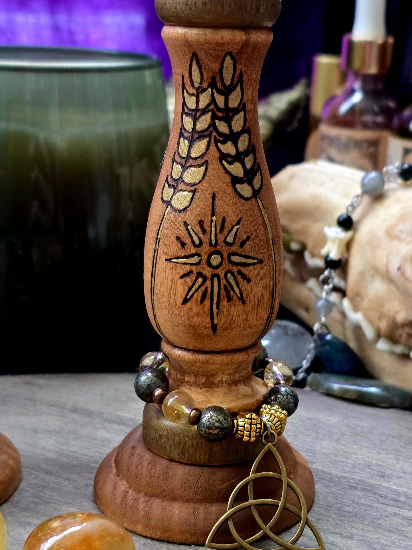 Lughnasadh Ritual Candle Holder Set
