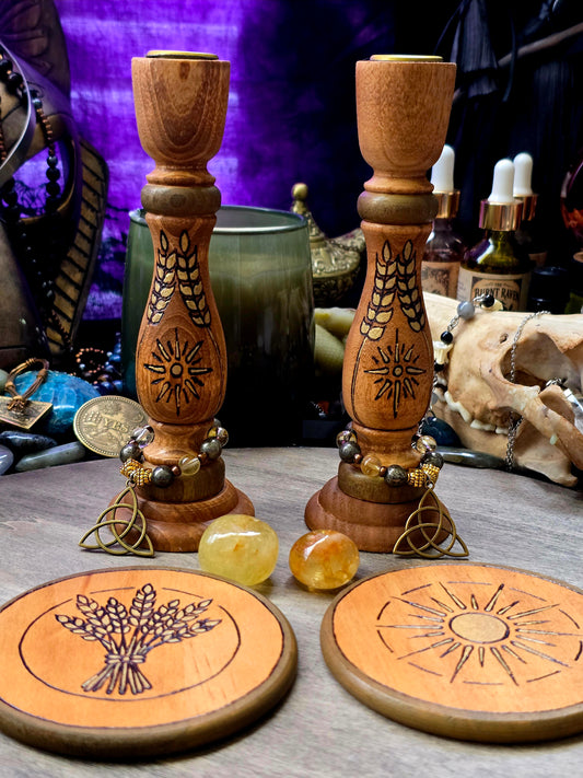 Lughnasadh Ritual Candle Holder Set