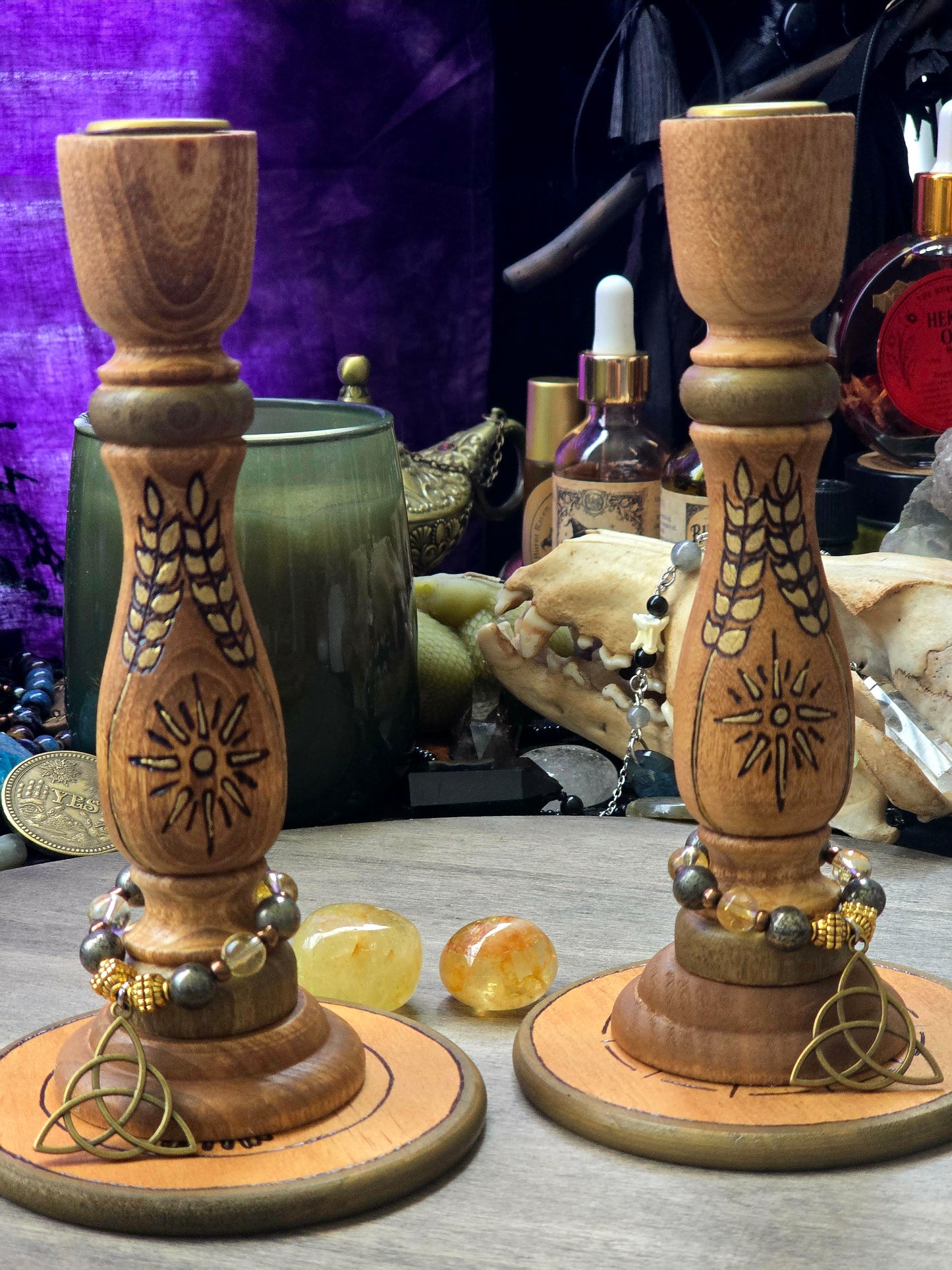 Lughnasadh Ritual Candle Holder Set