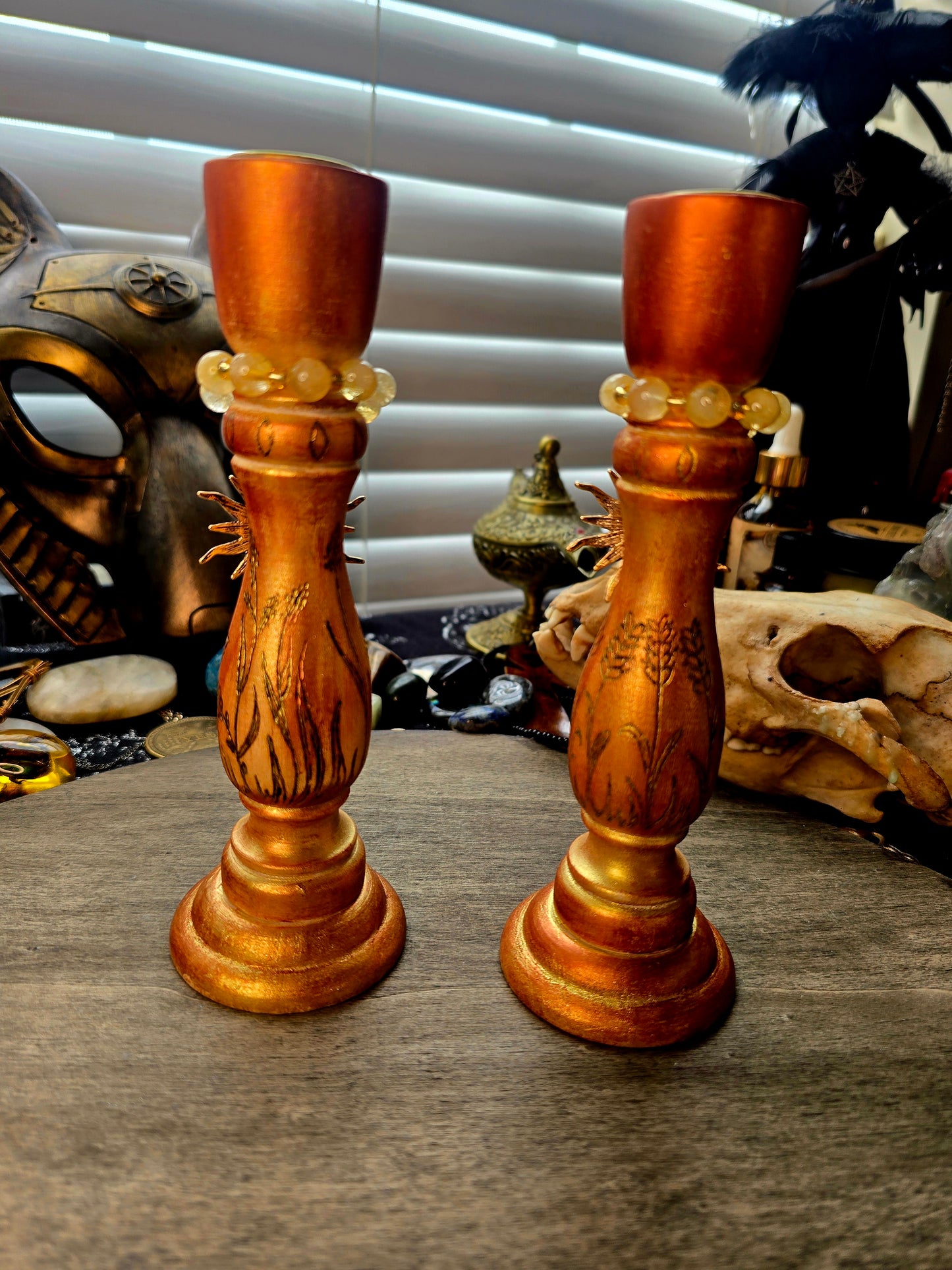 Sunfire Blessings Ritual Candle Holder Pair | Midsummer 2026 Collection
