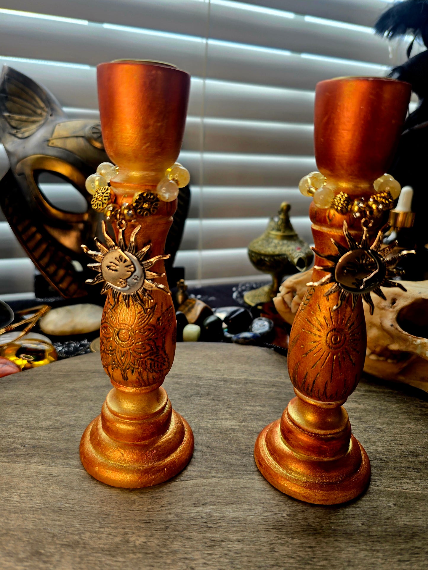 Sunfire Blessings Ritual Candle Holder Pair | Midsummer 2026 Collection