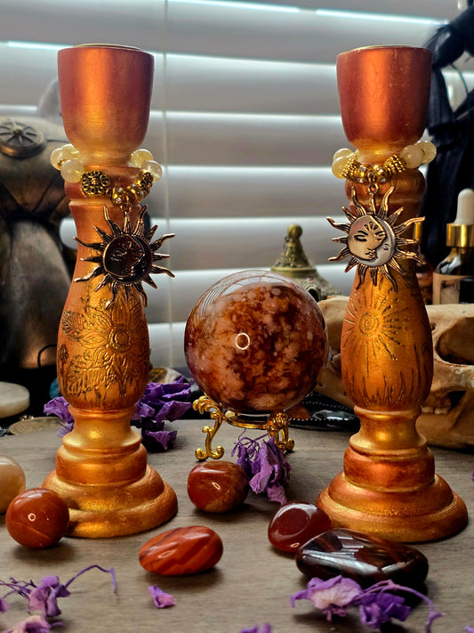 Sunfire Blessings Ritual Candle Holder Pair | Midsummer 2026 Collection