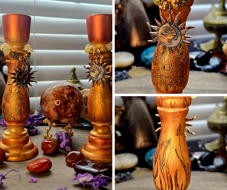 Sunfire Blessings Ritual Candle Holder Pair | Midsummer 2026 Collection