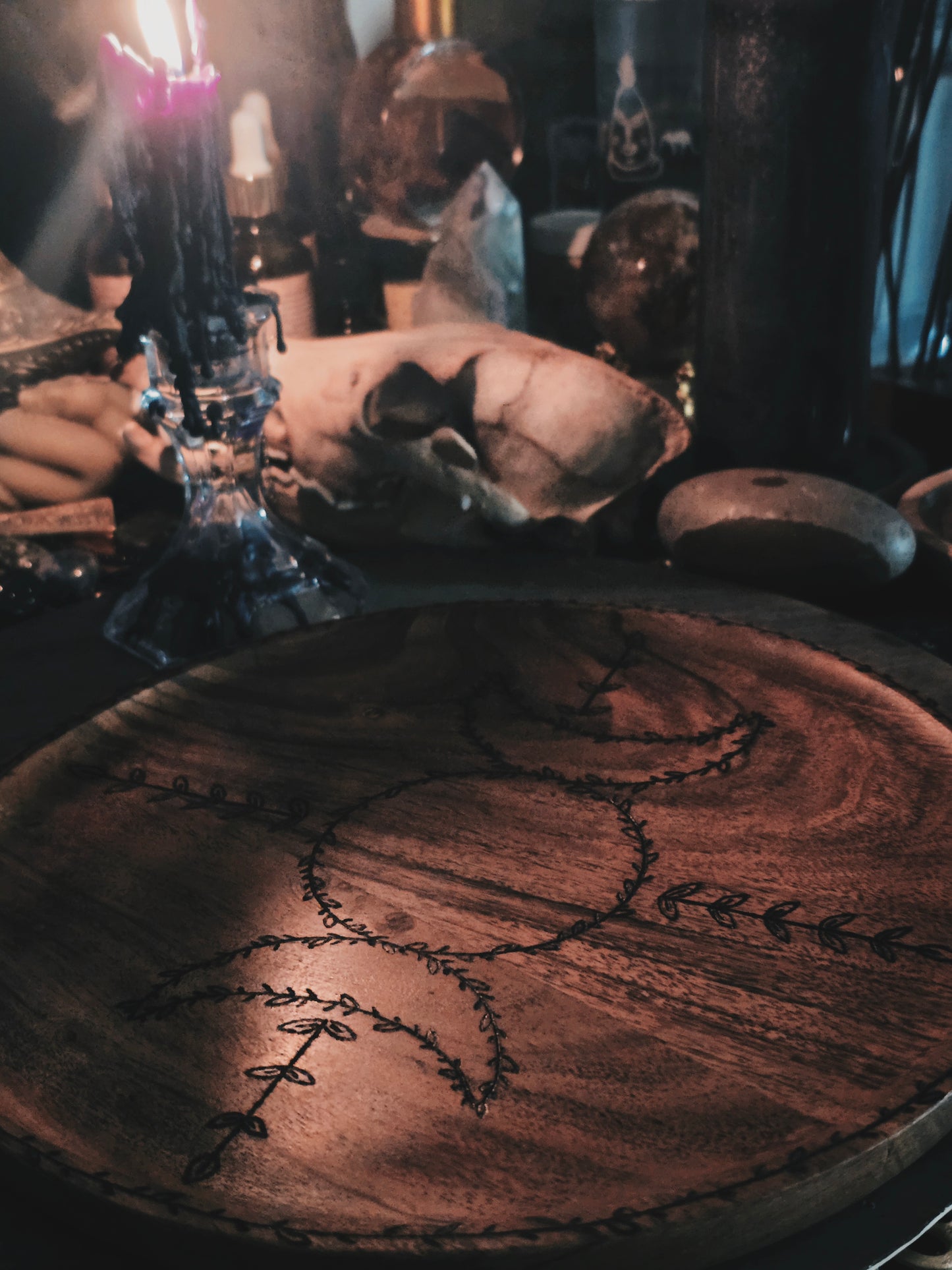 Botanical Triple Moon Offering Plate