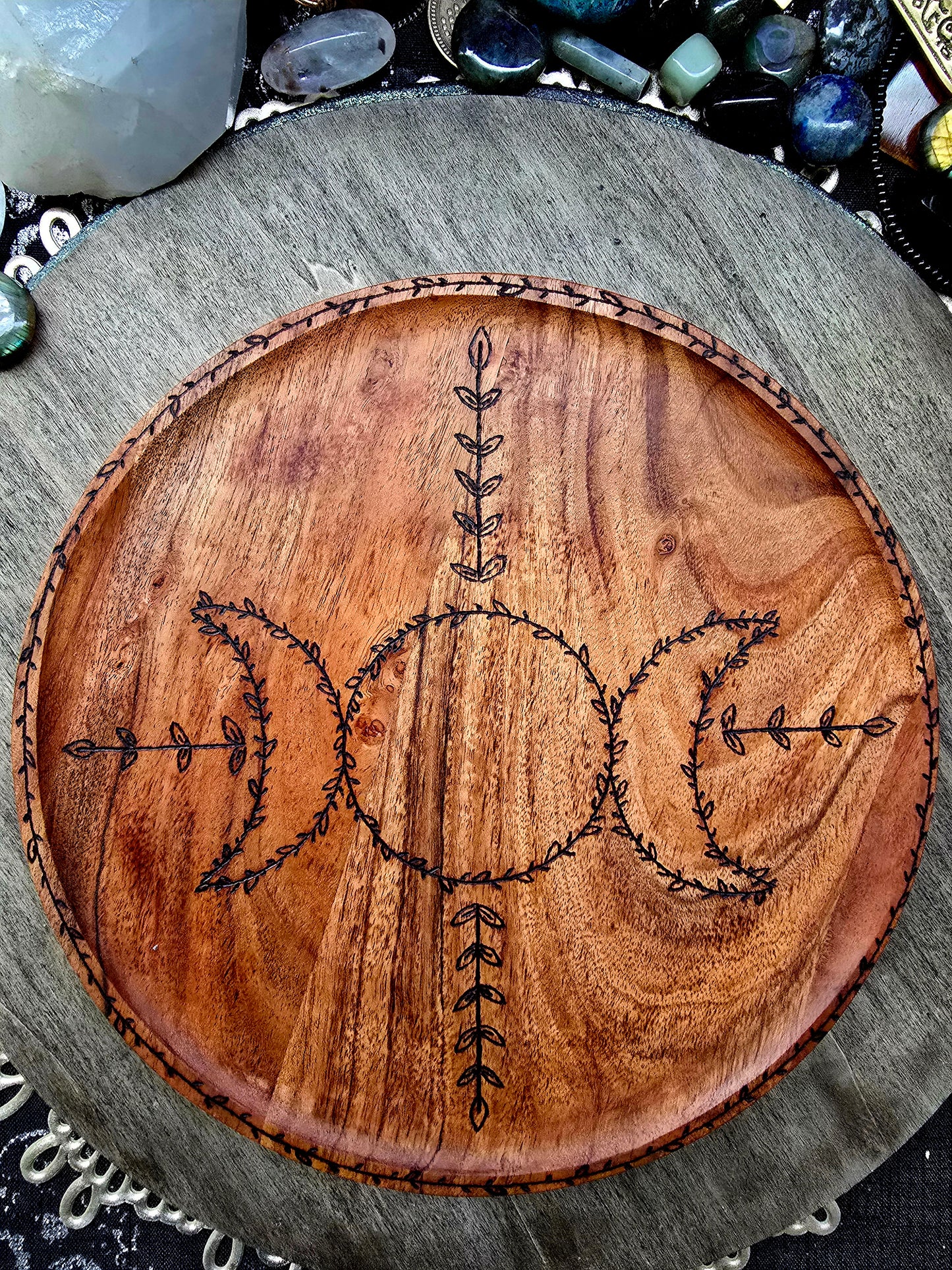 Botanical Triple Moon Offering Plate