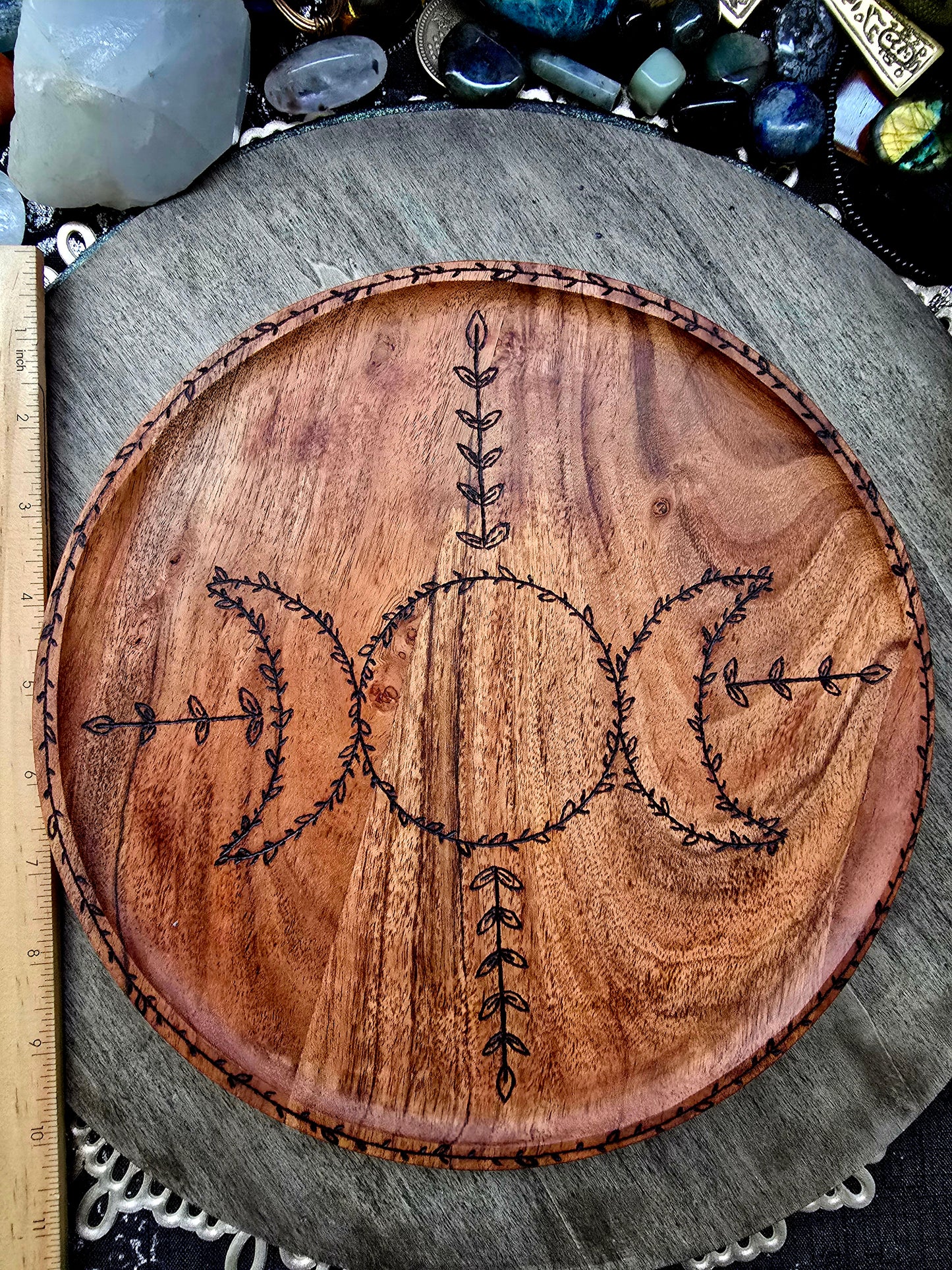Botanical Triple Moon Offering Plate