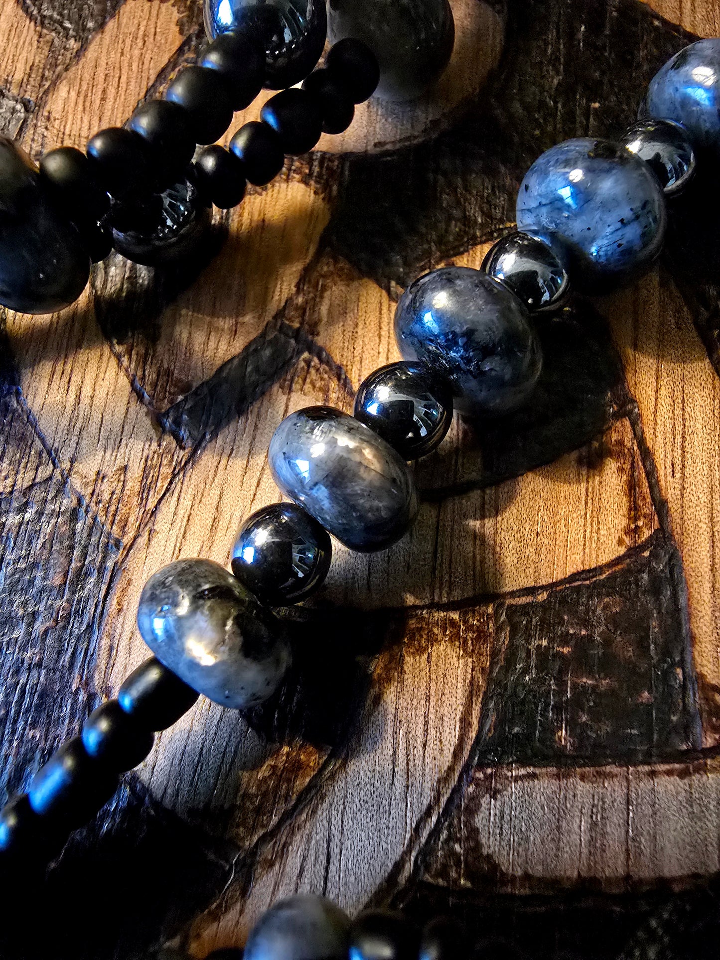 Pentacle Protection Talisman | Labradorite & Hematite Necklace