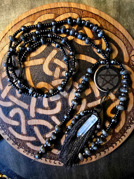 Pentacle Protection Talisman | Labradorite & Hematite Necklace