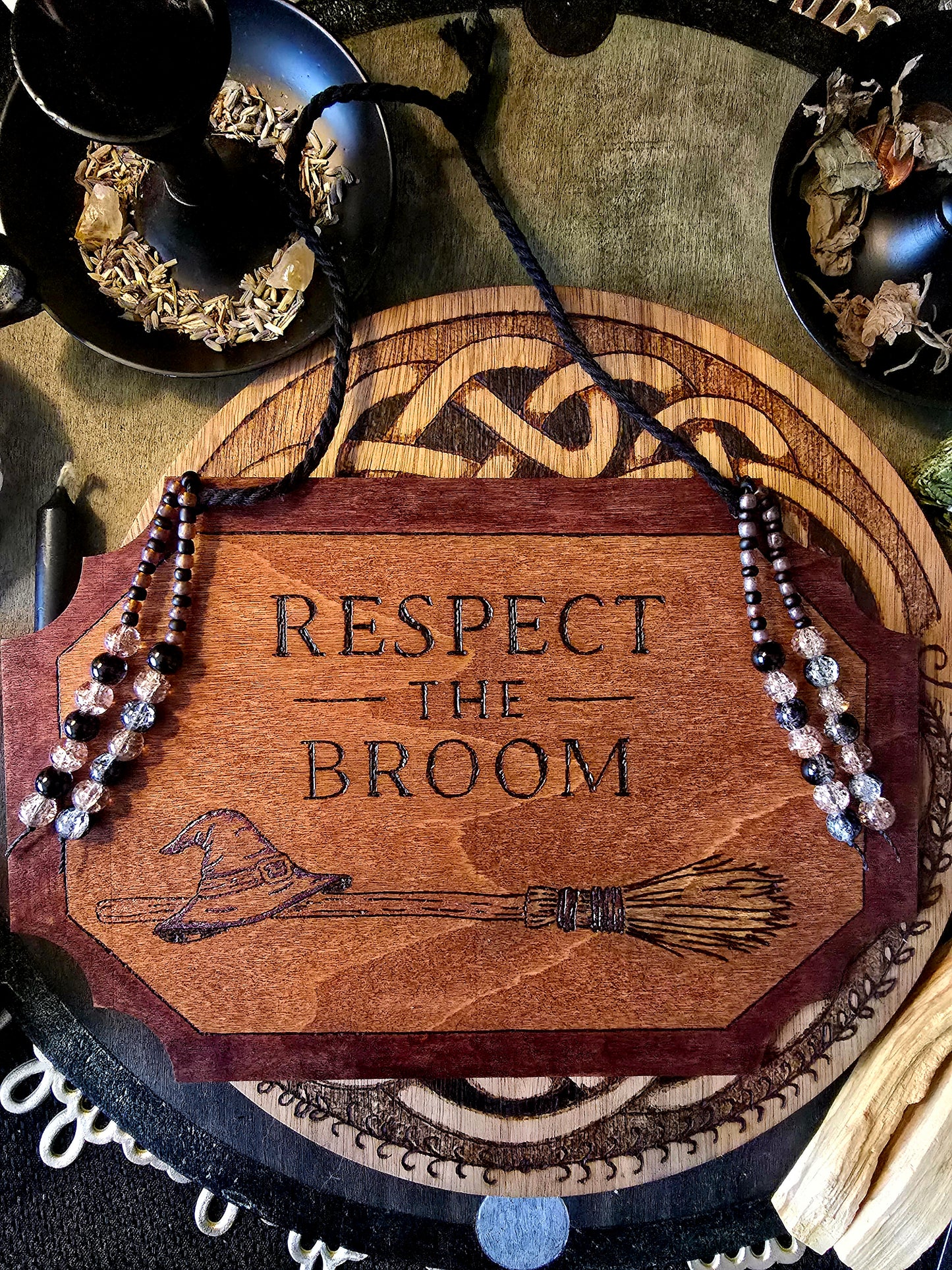 Respect The Broom: Handcrafted Wall Sign