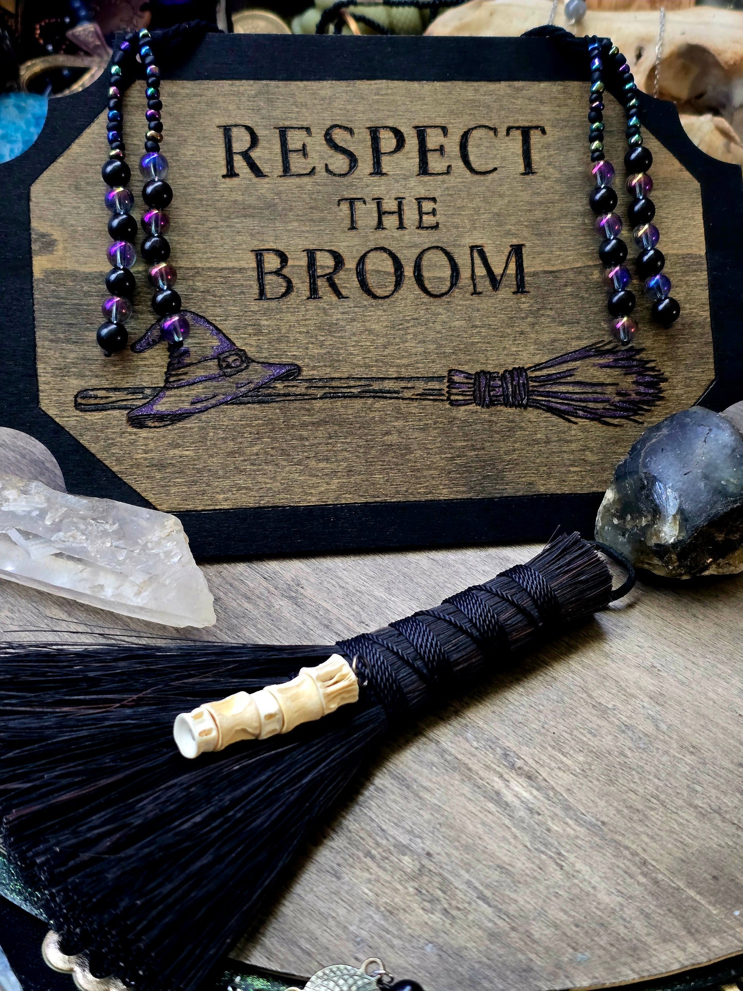 Respect the Broom Hanging Sign | Midnight Variant