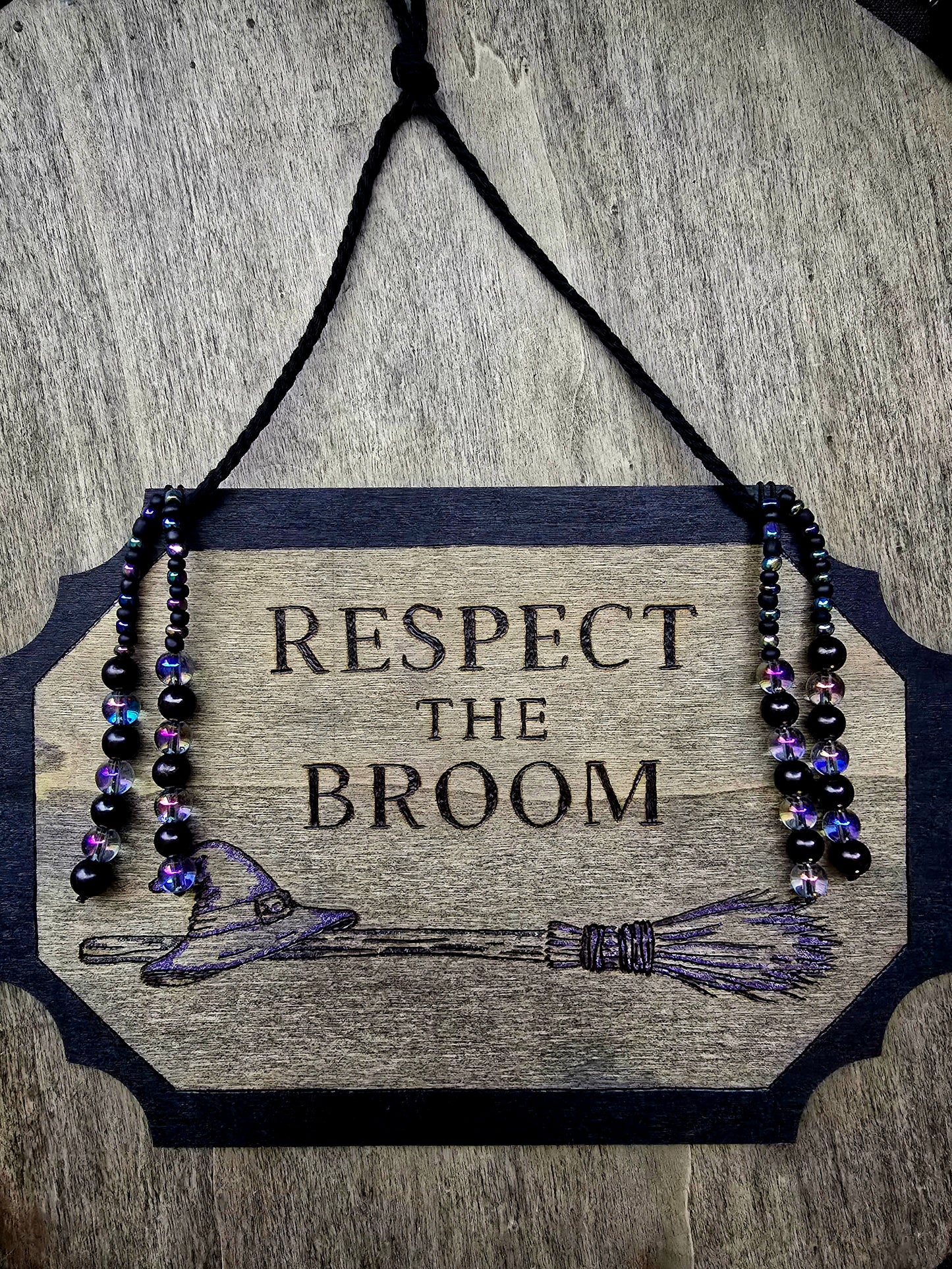 Respect the Broom Hanging Sign | Midnight Variant