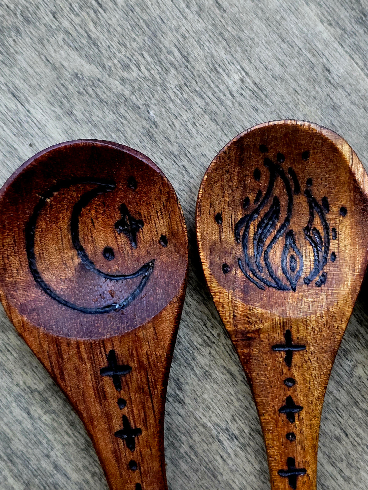 The Samhain Five | Hand-Burned Ritual Spoon Set