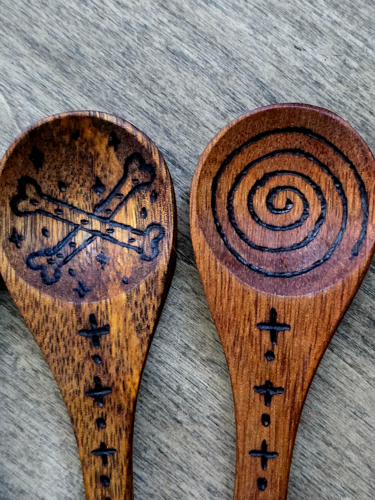 The Samhain Five | Hand-Burned Ritual Spoon Set