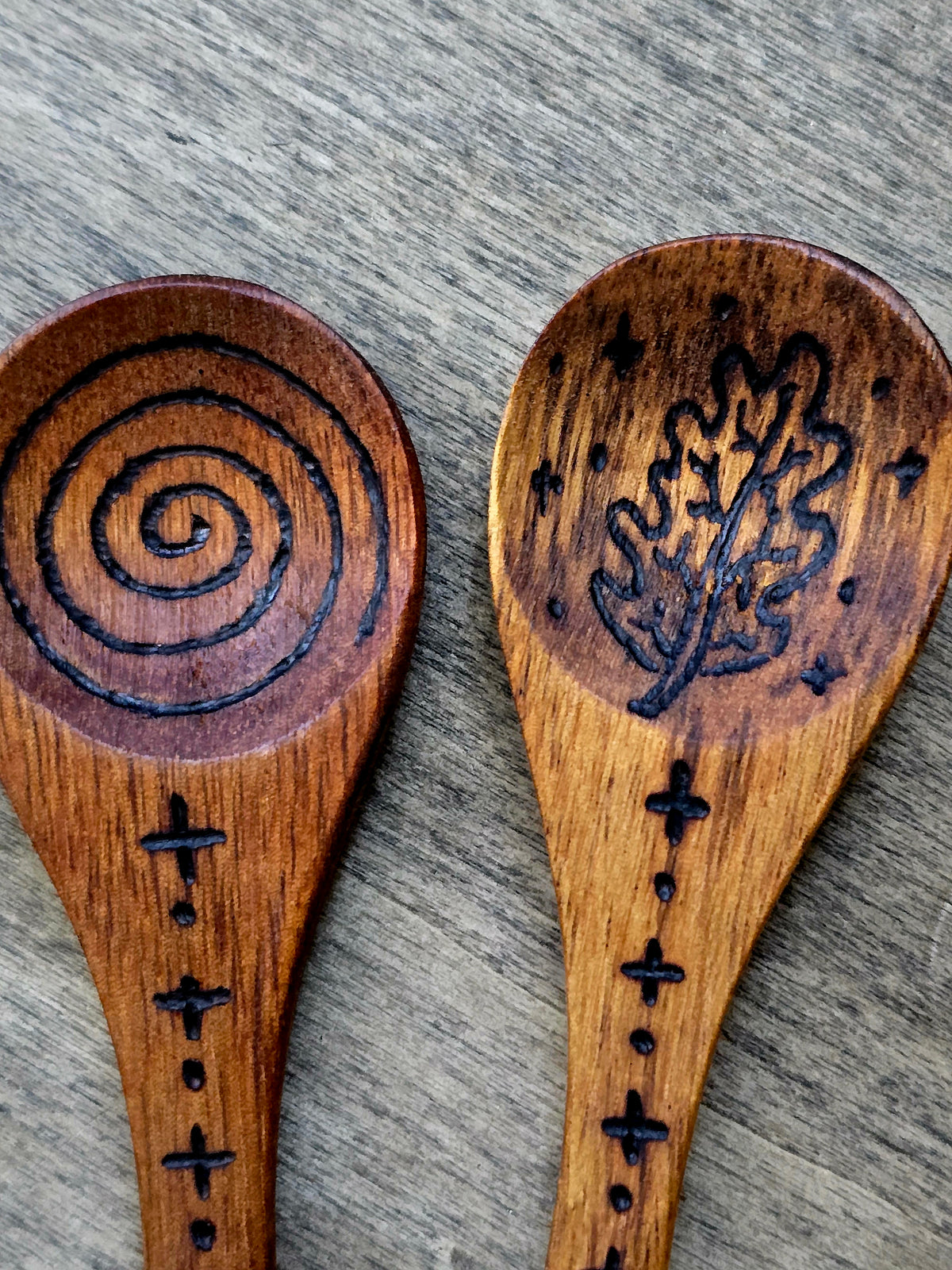 The Samhain Five | Hand-Burned Ritual Spoon Set