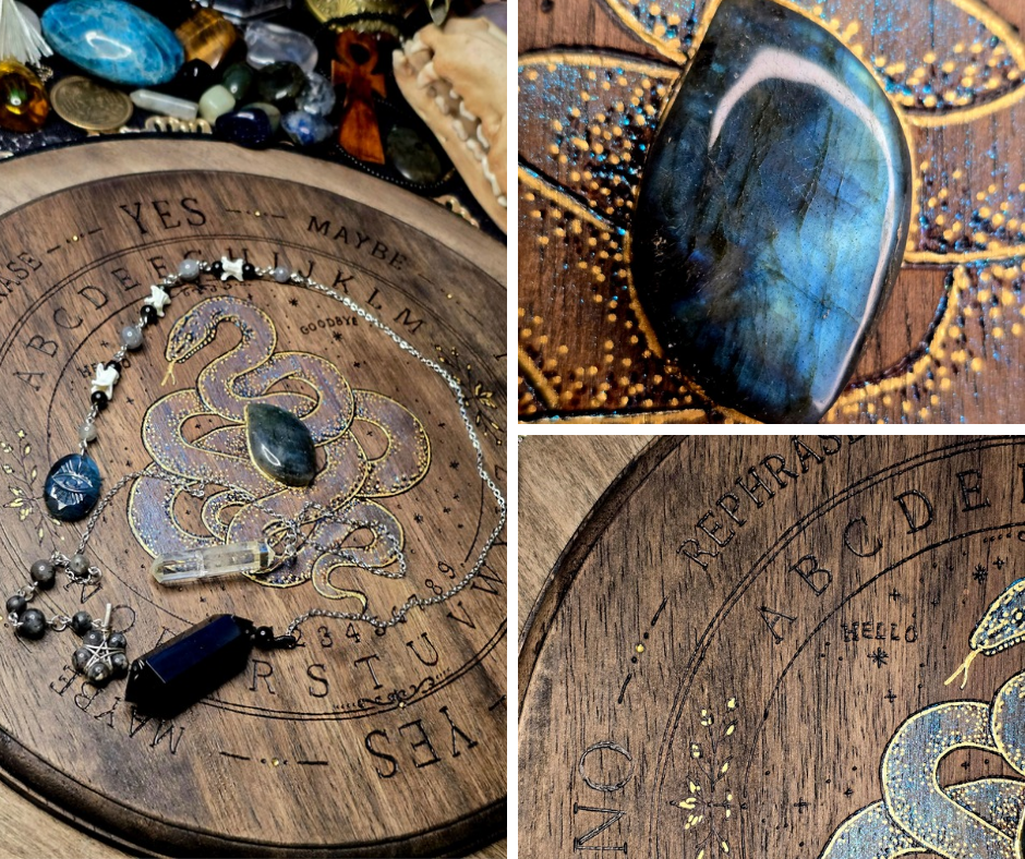 Serpent Gate Pendulum Spirit Board | Handburned Divination Board