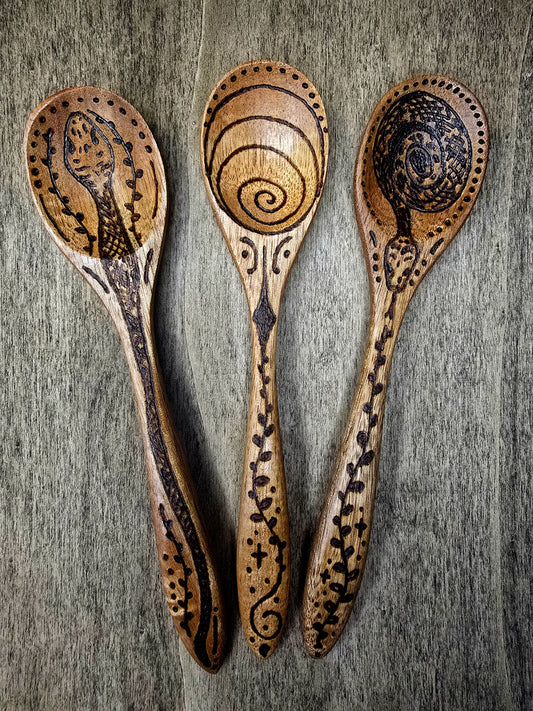 Ritual Spoon Set | Serpent Spiral Transformation Trio