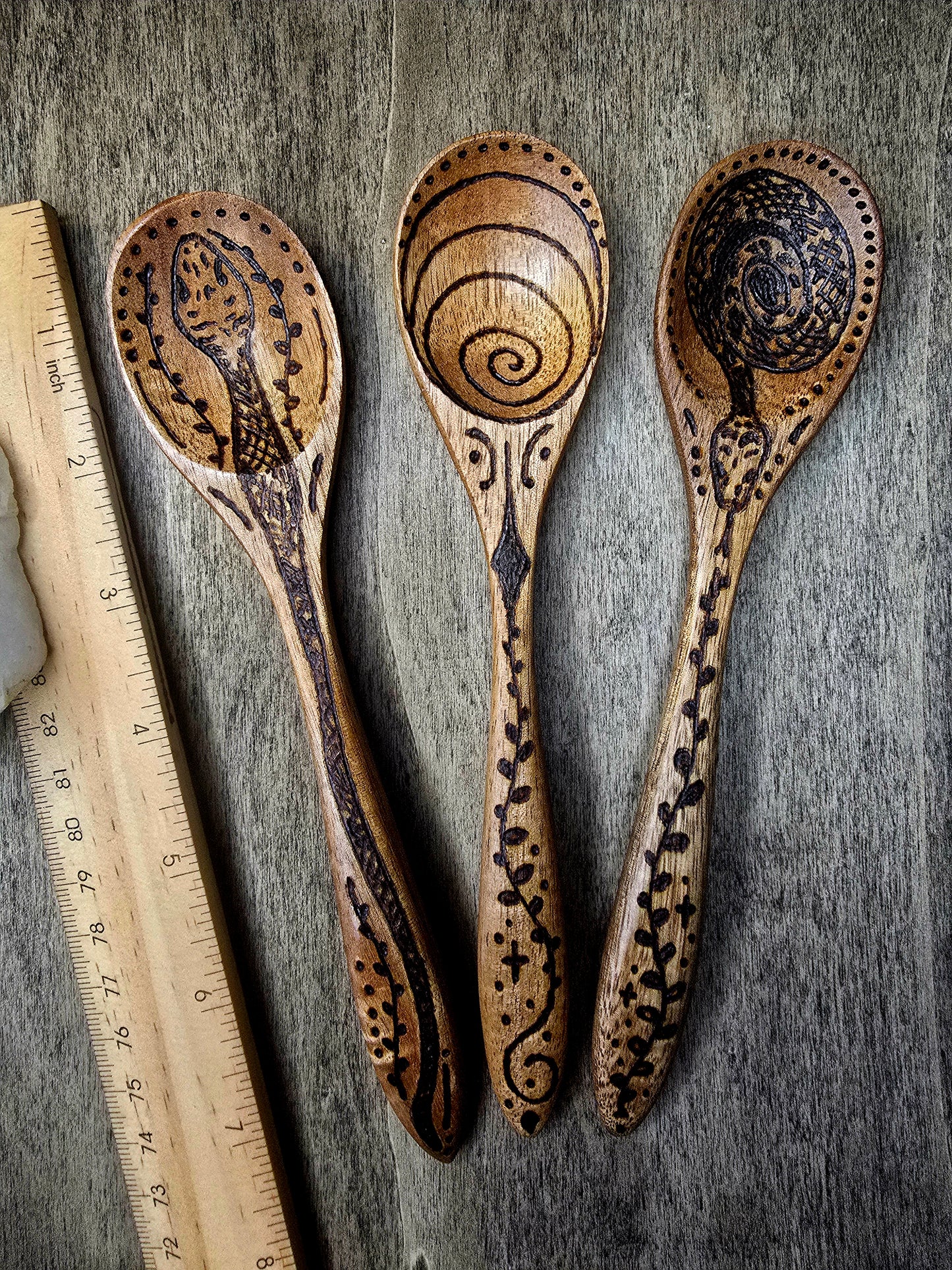 Ritual Spoon Set | Serpent Spiral Transformation Trio