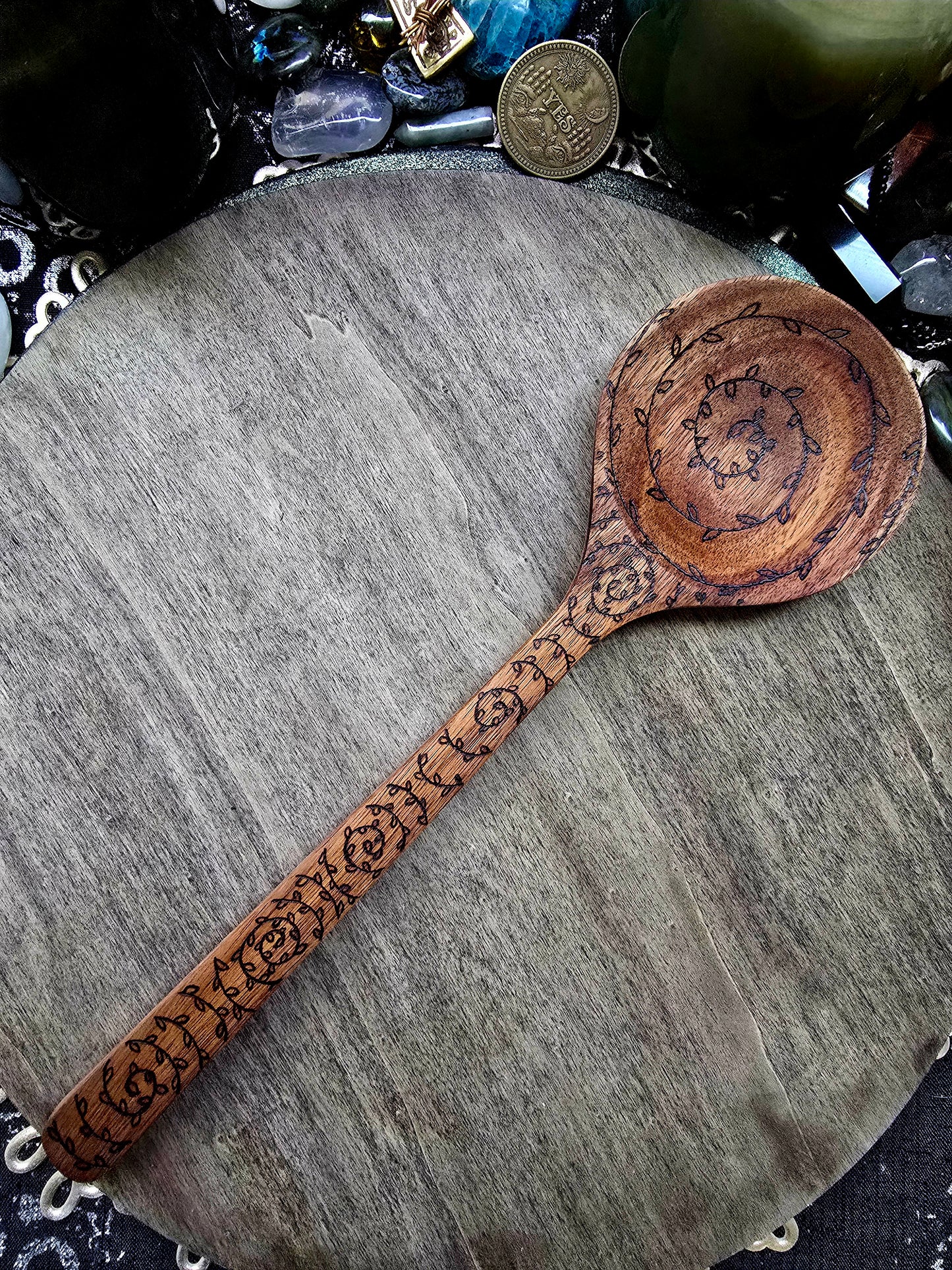 Verdant Spiral Kitchen Witch Spoon