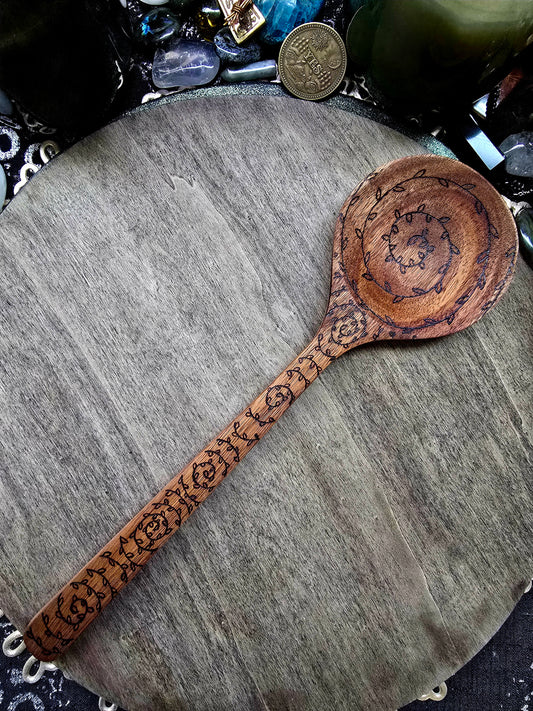 Verdant Spiral Kitchen Witch Spoon