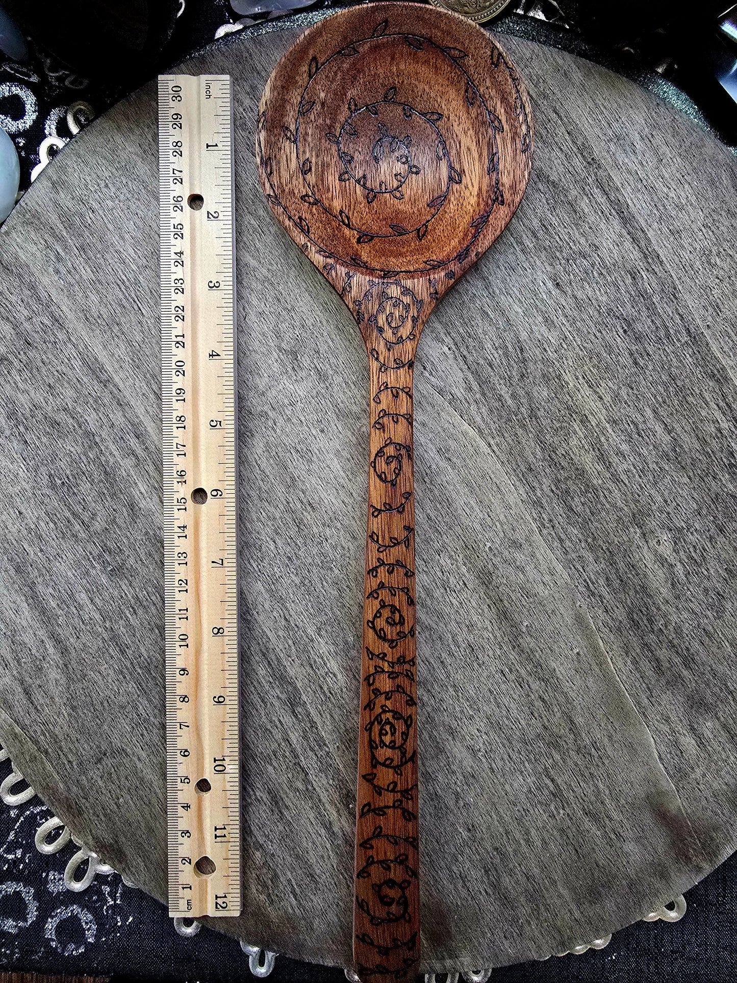 Verdant Spiral Kitchen Witch Spoon