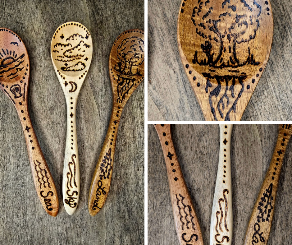 Sea, Sky, and Land Ritual Spoon Set