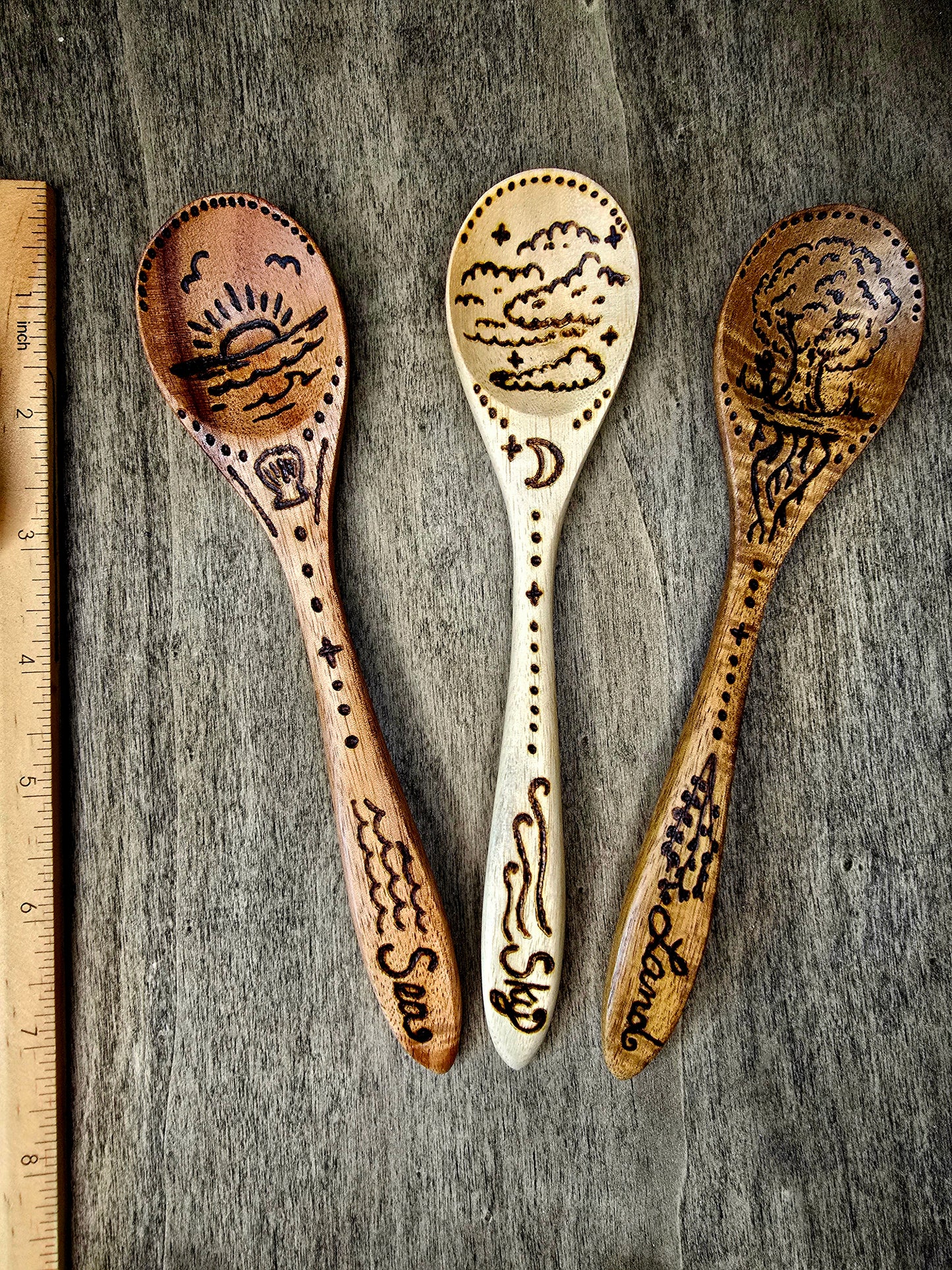 Sea, Sky, and Land Ritual Spoon Set
