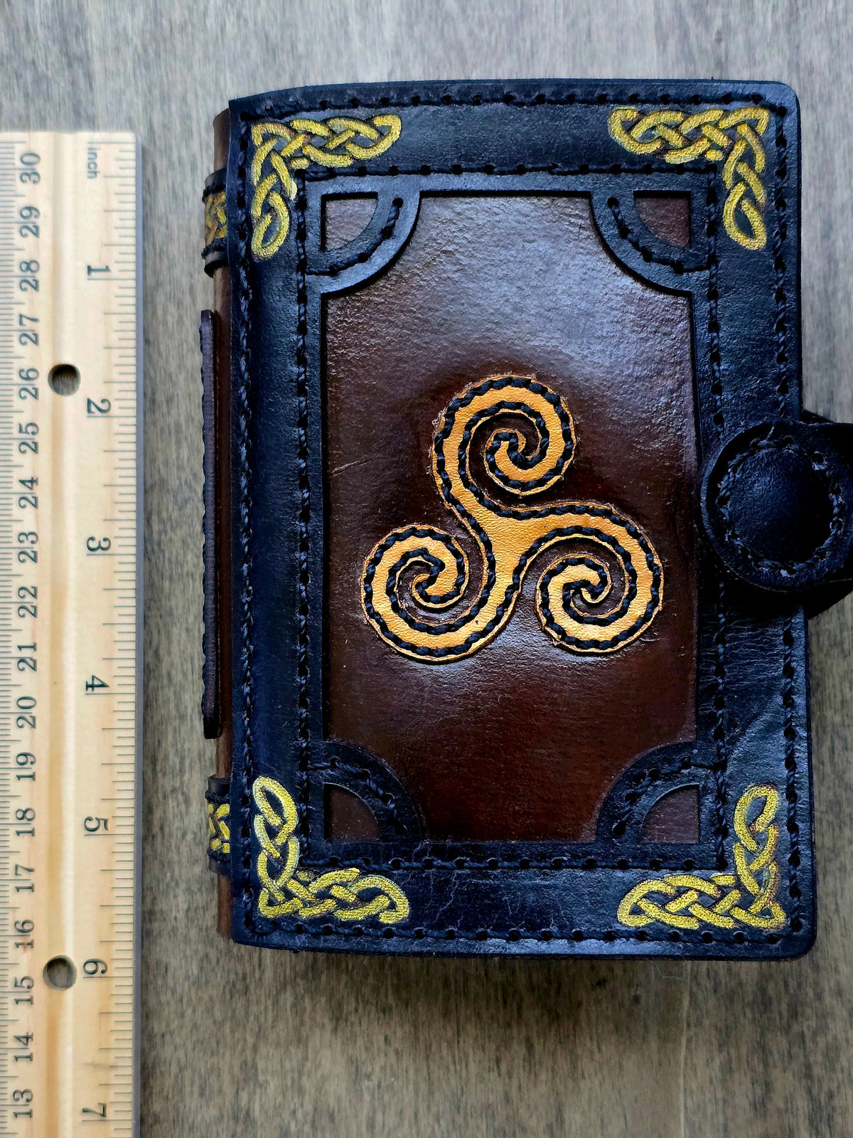 Celtic Triskele Leather Tarot Card Holder