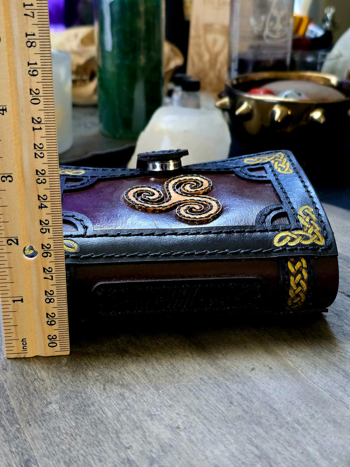 Celtic Triskele Leather Tarot Card Holder