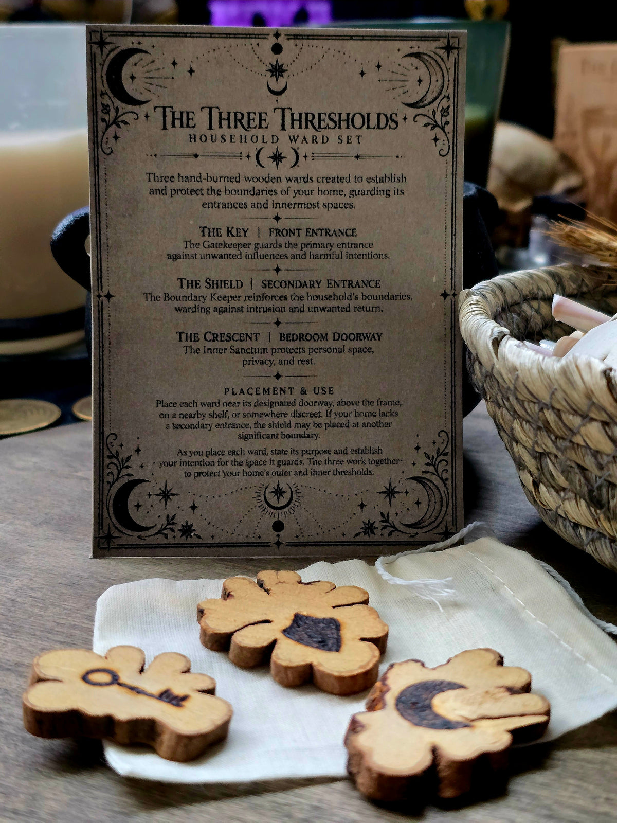 The Three Thresholds | Hand-Burned Household Ward Set | Made to Order