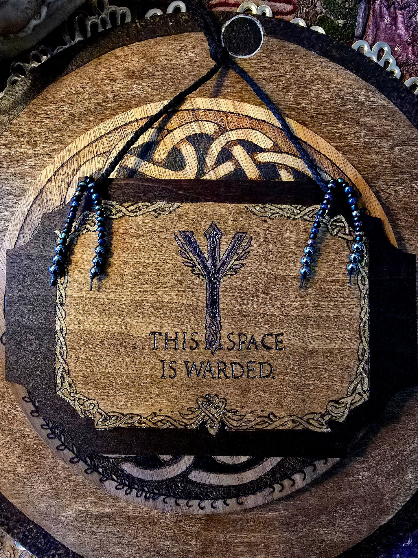 This Space Is Warded: Handcrafted Protective Wall Sign