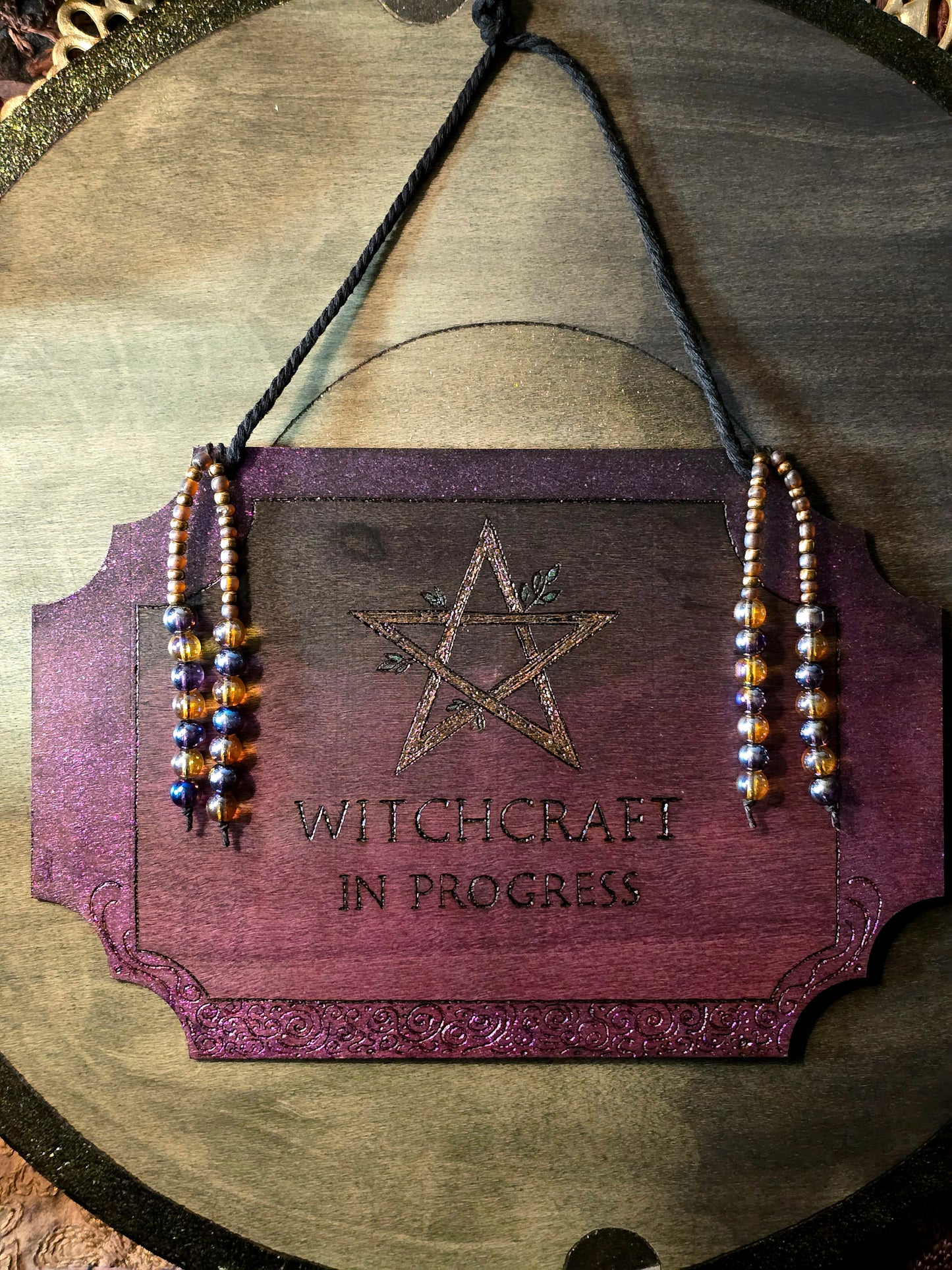 Witchcraft In Progress: Handcrafted Wall Sign